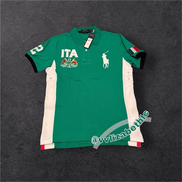 Polo by Ralph Lauren Green and White Polo Shirt - Picture 1 of 3